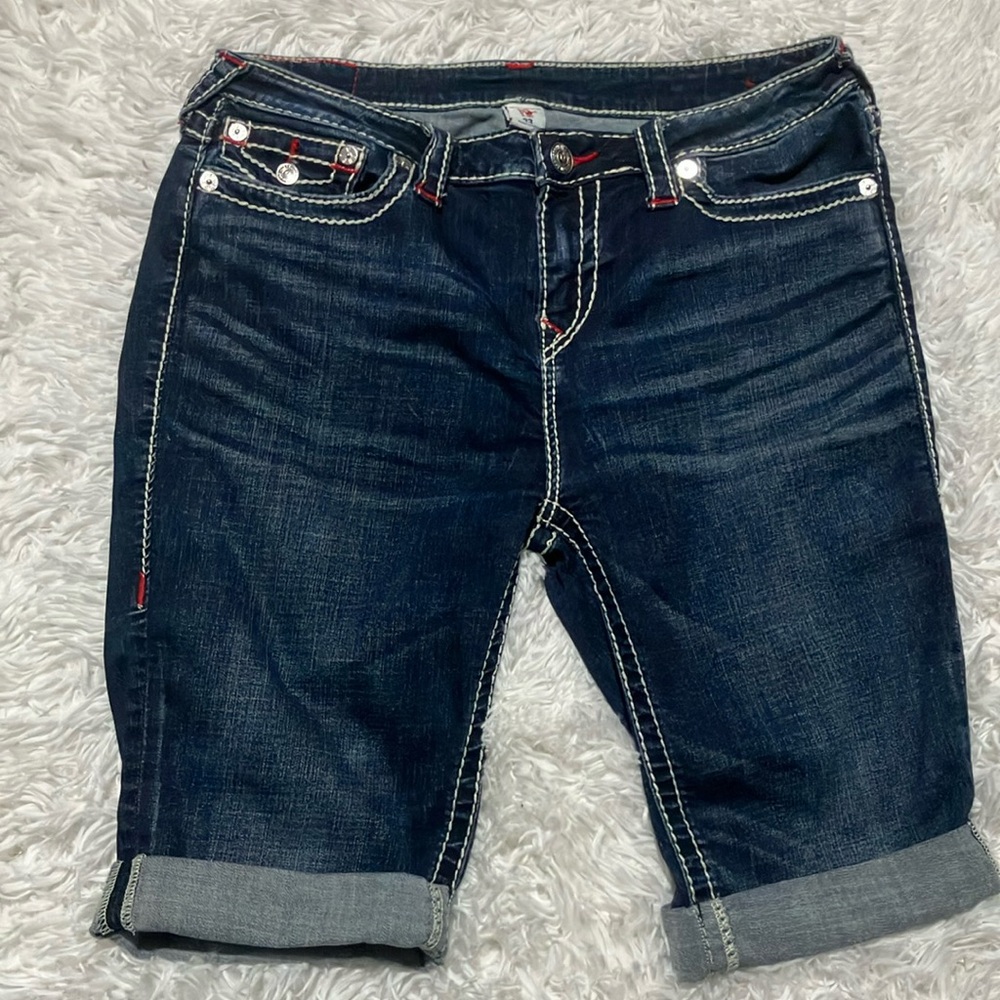 Dark Blue Denim Shorts TRUE RELIGION